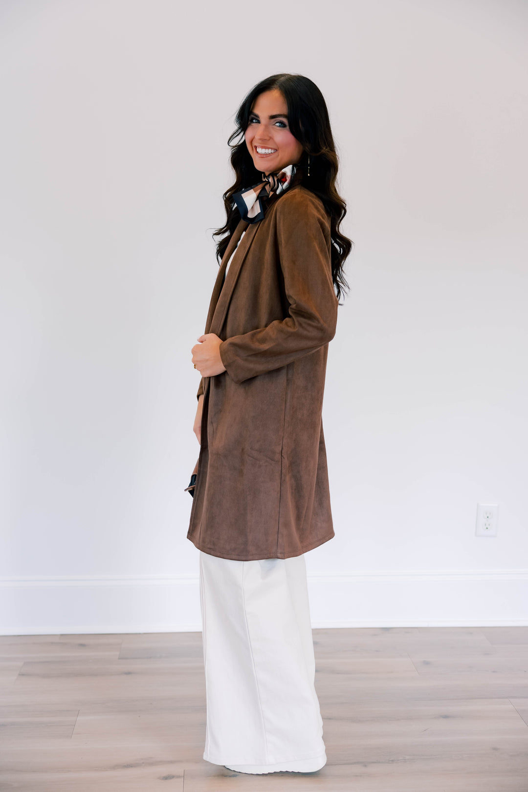 Briar Faux Suede Cardigan Coat