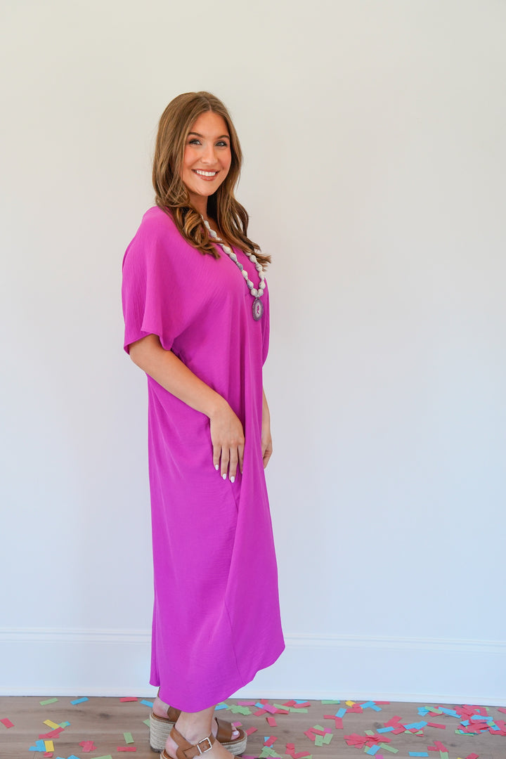 Crepe Caftan Dress