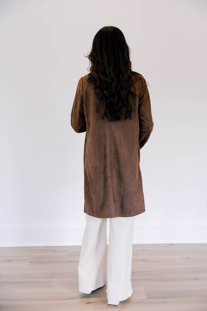 Briar Faux Suede Cardigan Coat