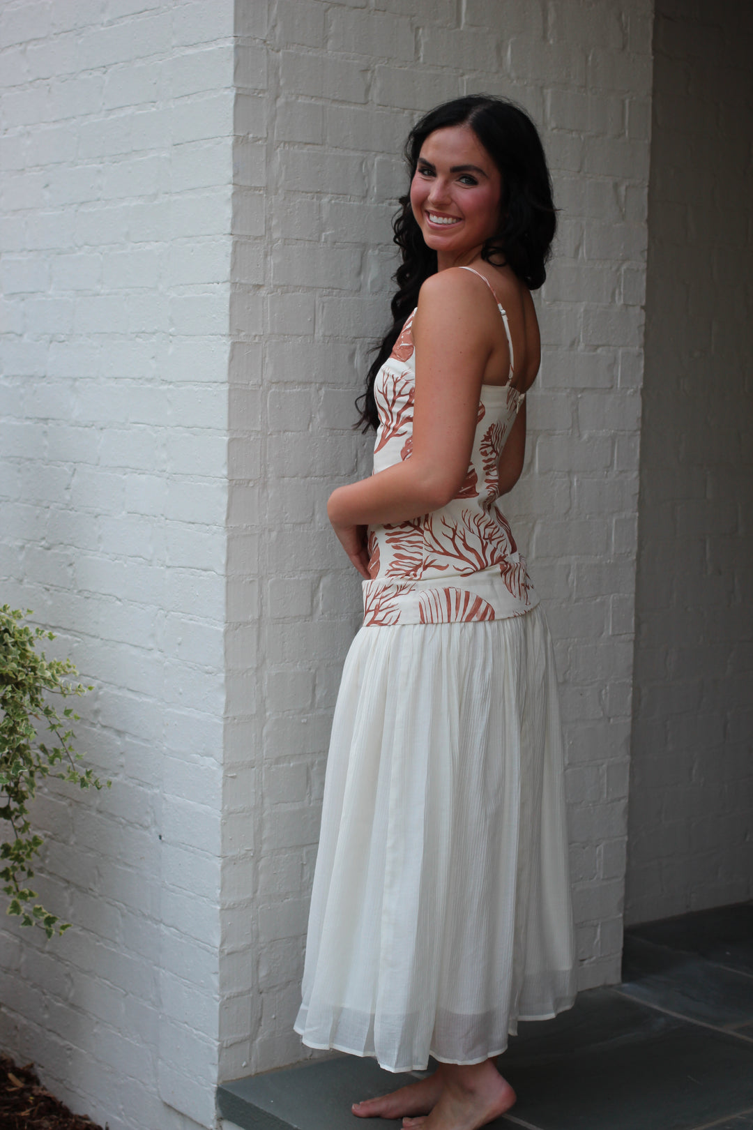 Coral Reef Drop Waist Dress