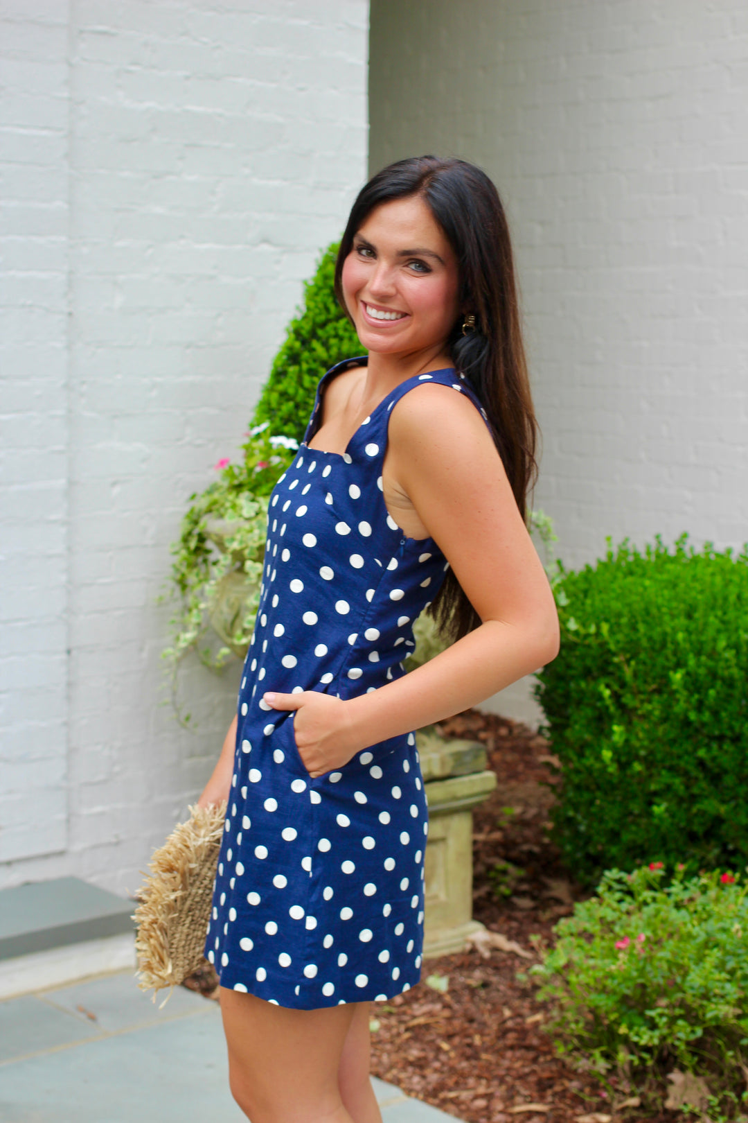 Linen Dotty Dress