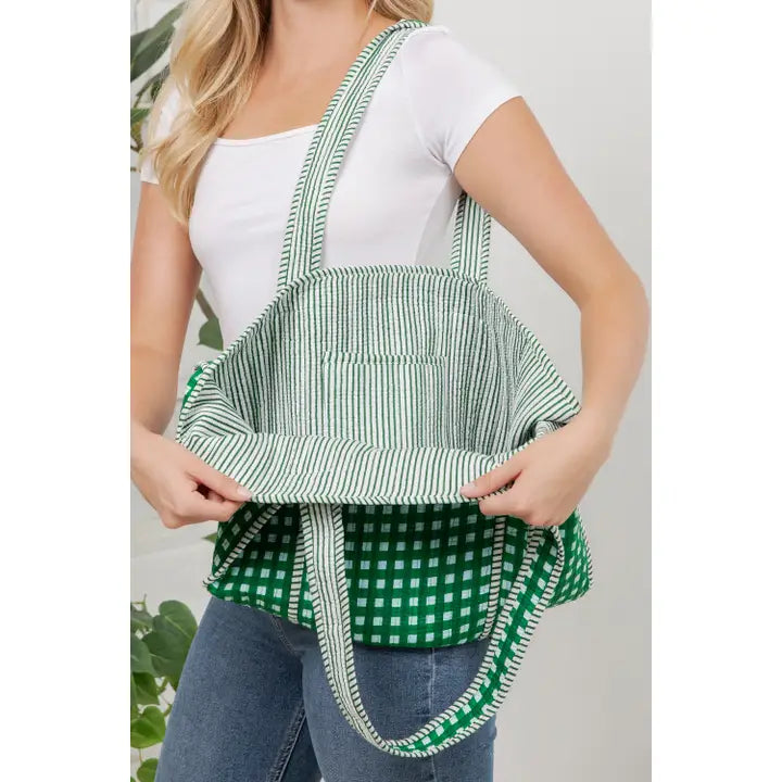 Quilted Checkered Tote