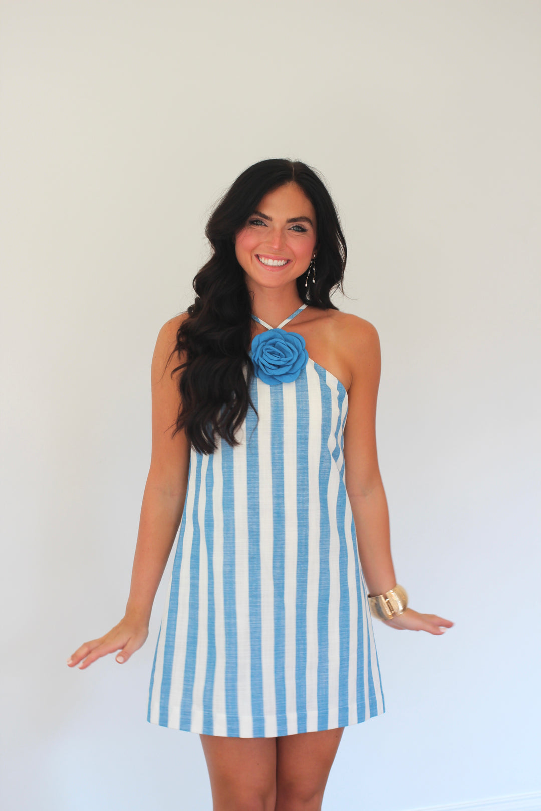 Coastal Stripe Halter Mini