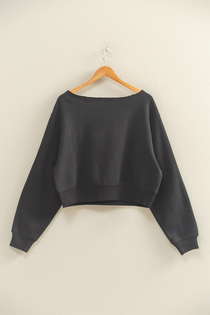 Relaxed Boat Neck Sweatshirt