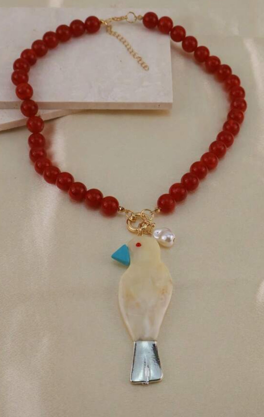Bird Beaded Necklace