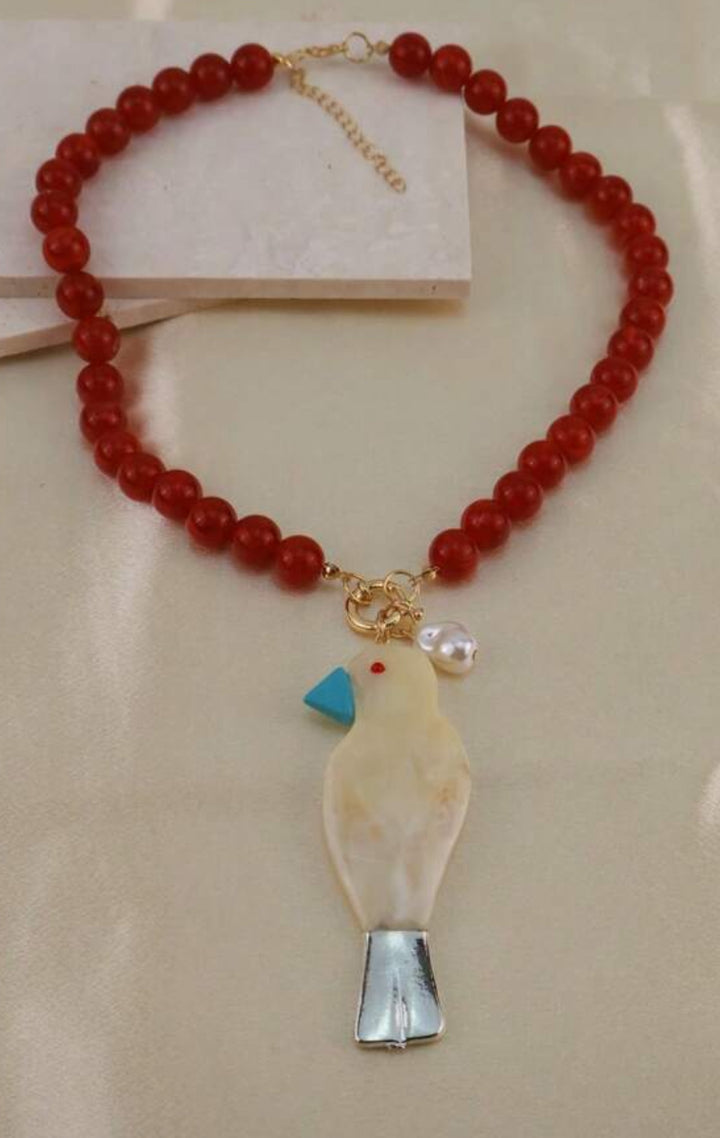 Bird Beaded Necklace
