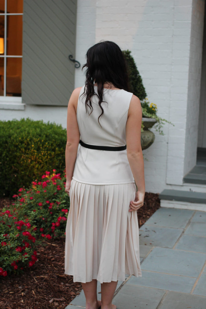 Corporate Girl Drop Waist Midi Dress