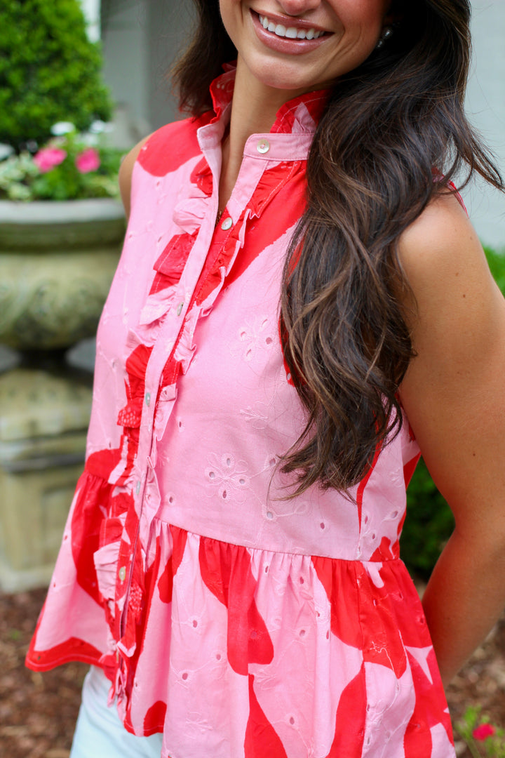 Botanical Eyelet Top