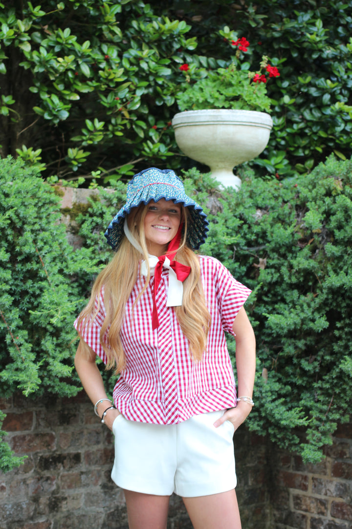 Gingham Snap Top