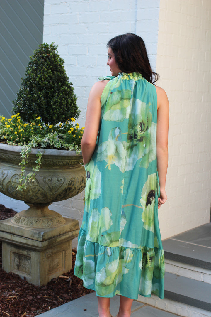 Floral Breeze High Neck Dress