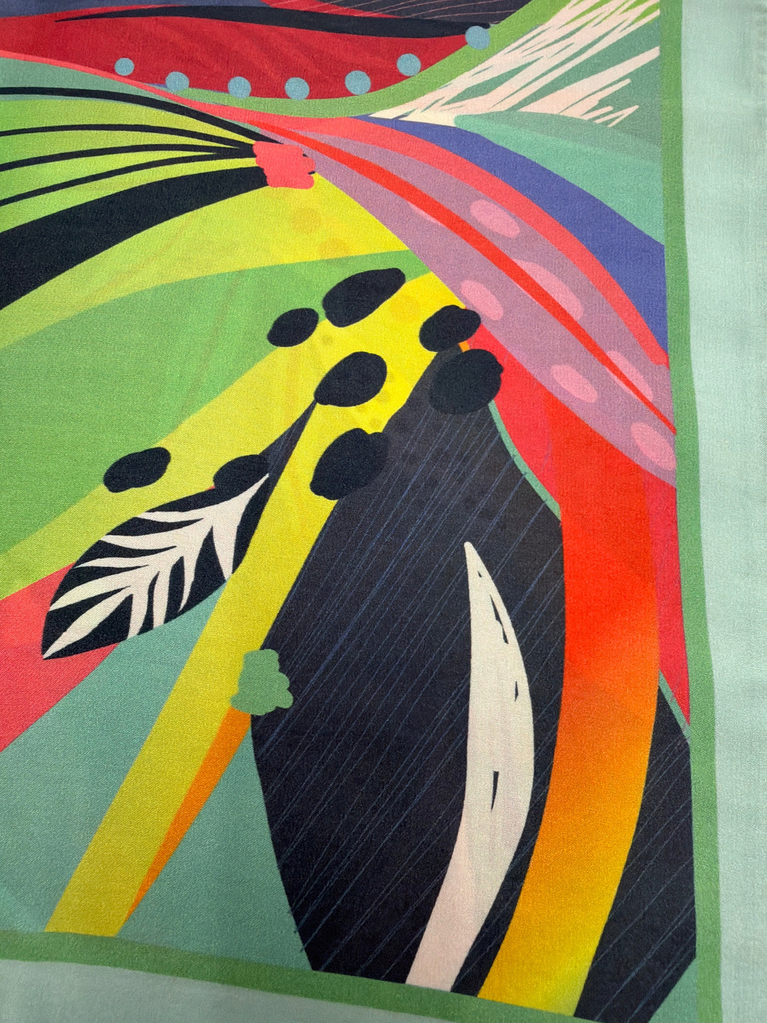 Brushstroke Print Scarf in Mint