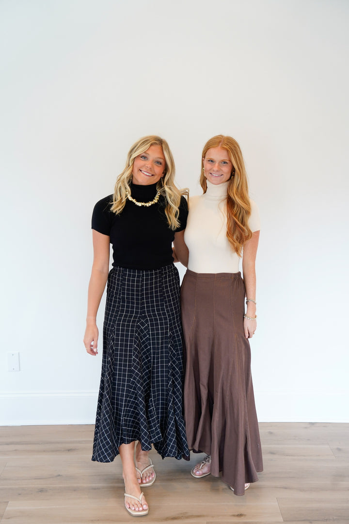 Sallie Checkered Maxi Skirt