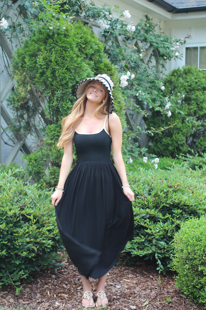 Contrast Tie Mix Media Dress