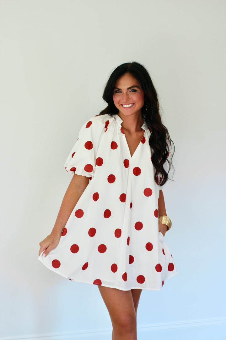Puff Sleeve Shift Dress