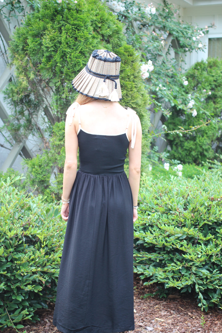 Contrast Tie Mix Media Dress