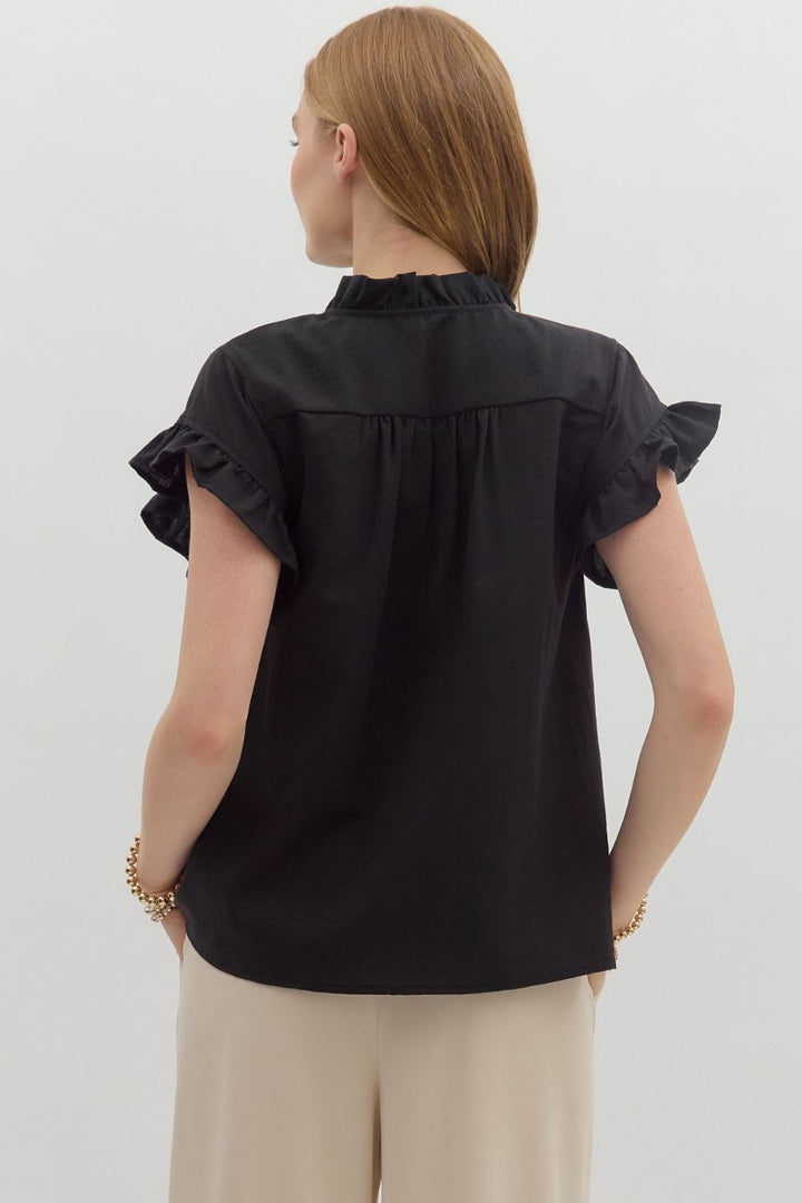 Ruffle Button Down Top