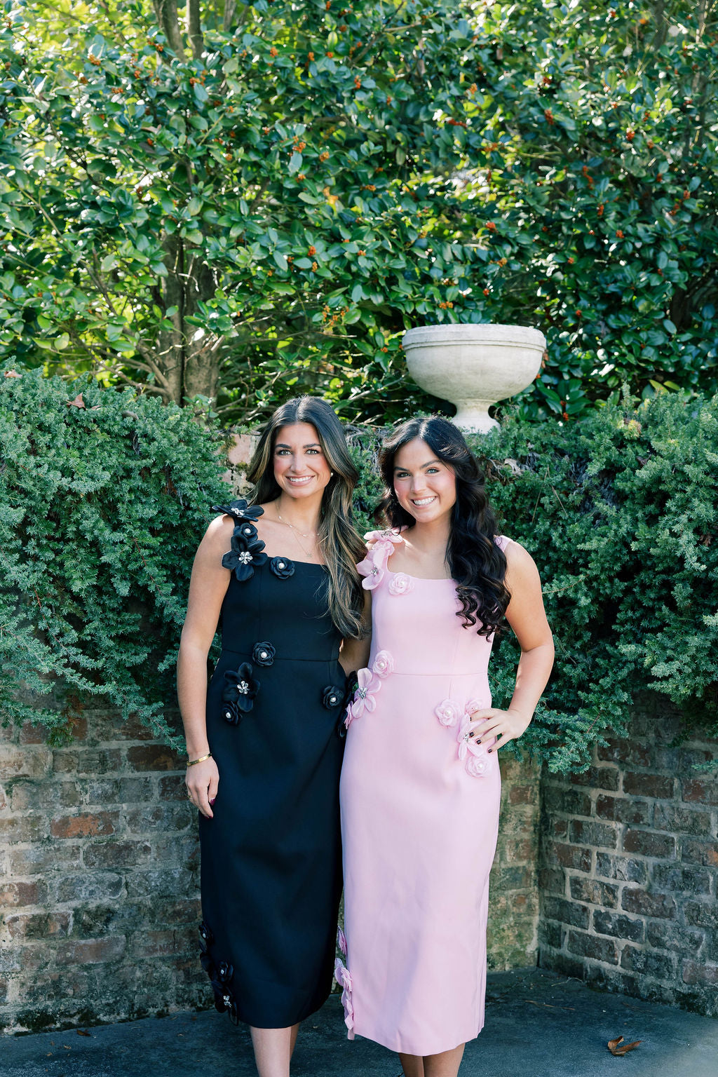 Hand-Studded Floral Appliqué Dress