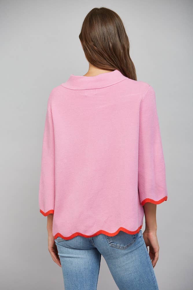 Carys Sweater in dusty orchid/tomato — view 5