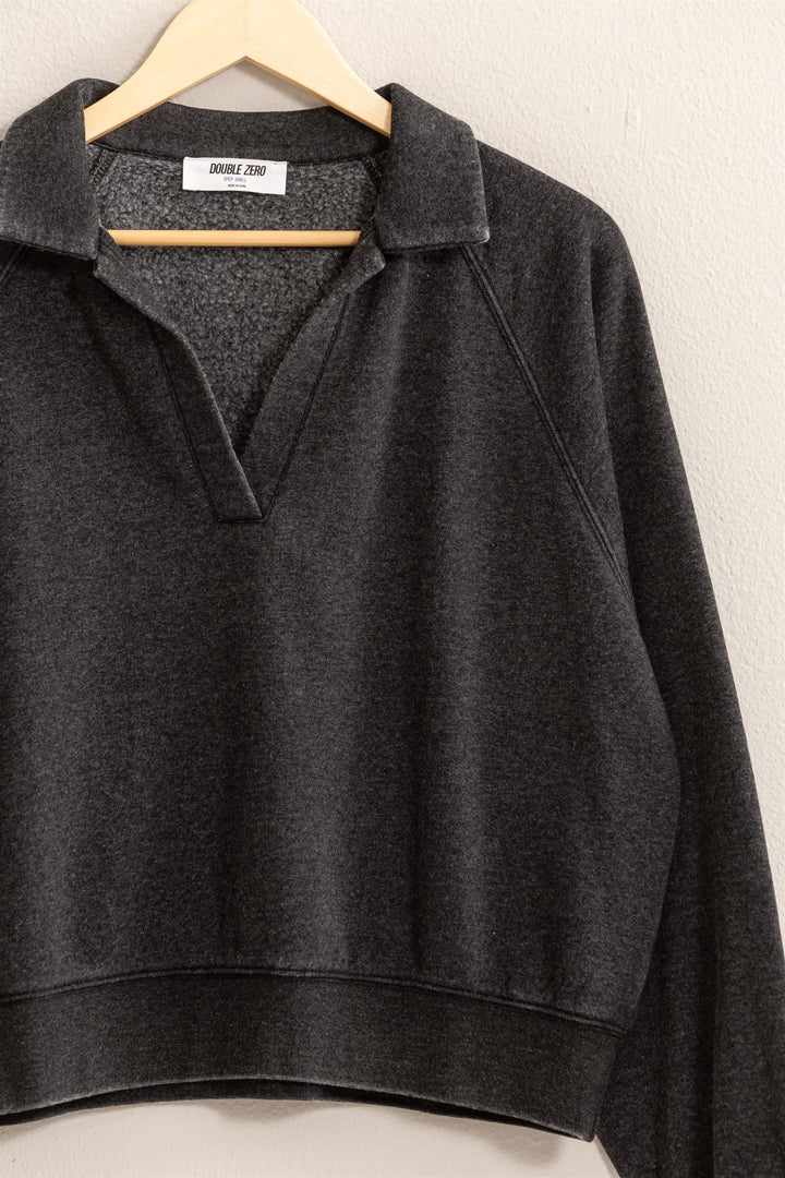 Collared V-Neck Set