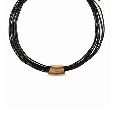 Cord Necklace in Black & Brown