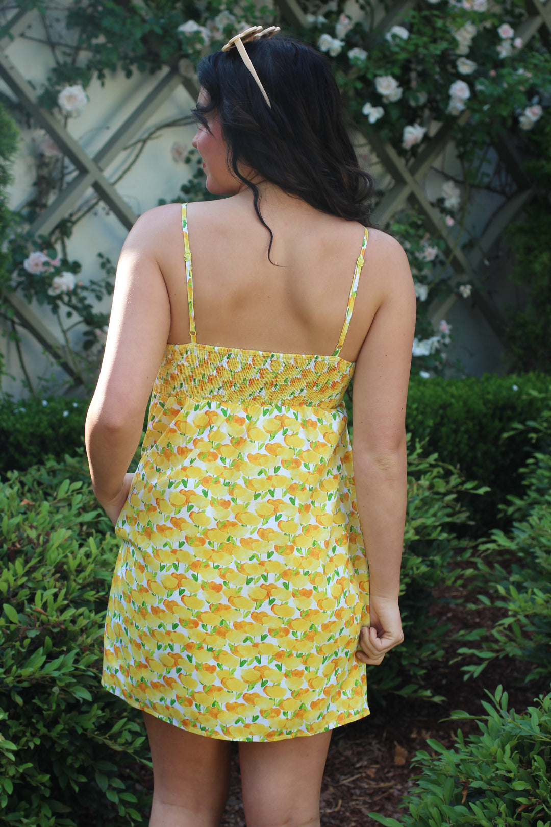 Top Stitch Floral Mini Dress
