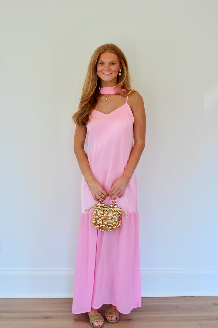 Chiffon Scarf Accent Maxi