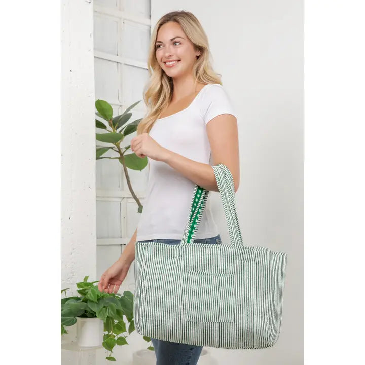 Quilted Checkered Tote