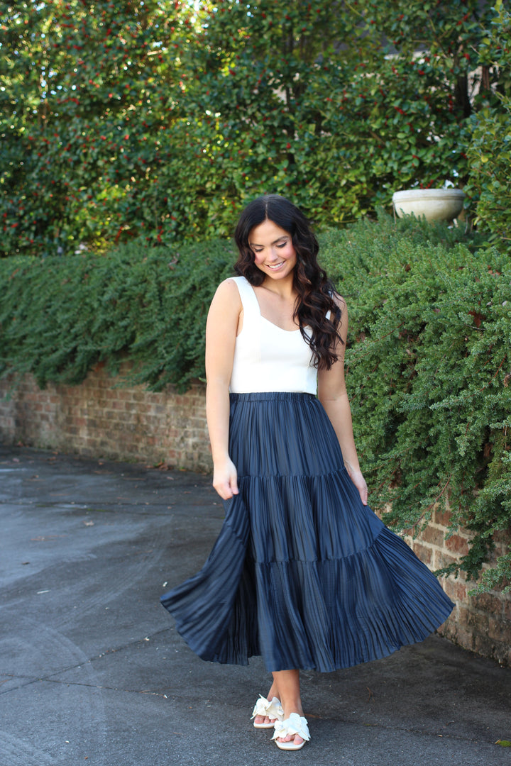 Pleated 3 Tiered Skirt