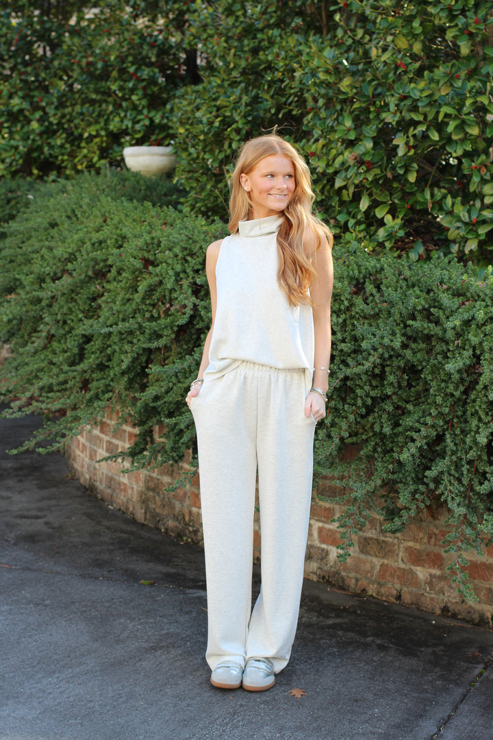 Lux Scuba Mock Neck Sleeveless Set