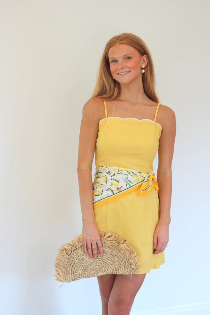 Lemon Scallop Mini Dress