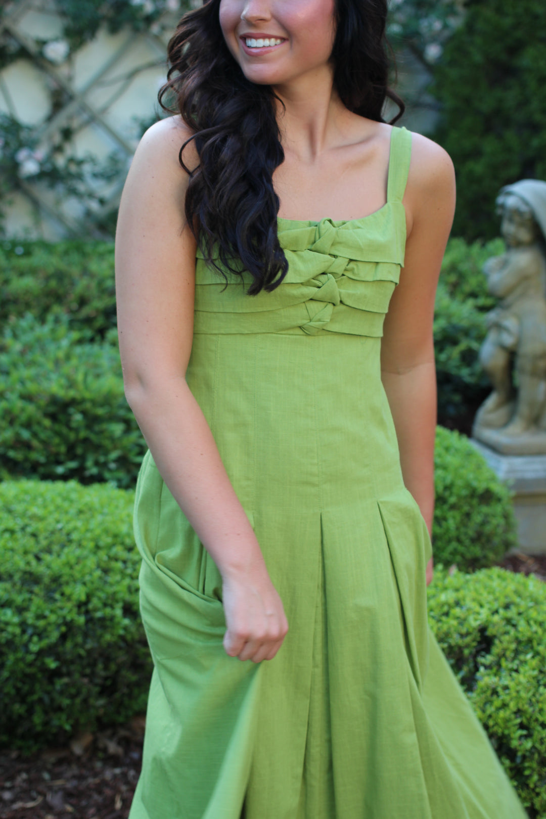 Moss Knotted Front Dress