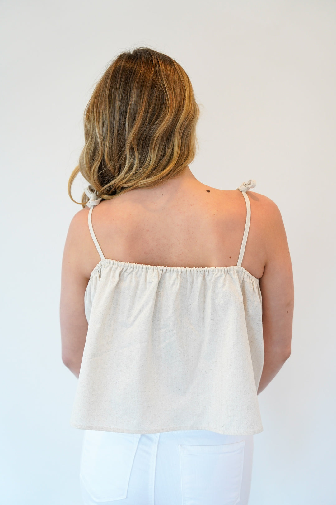 Pearly Linen Top