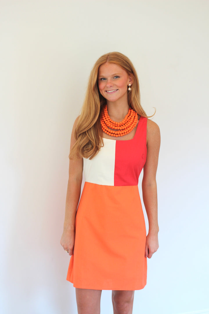 Color Block Square Neck Mini