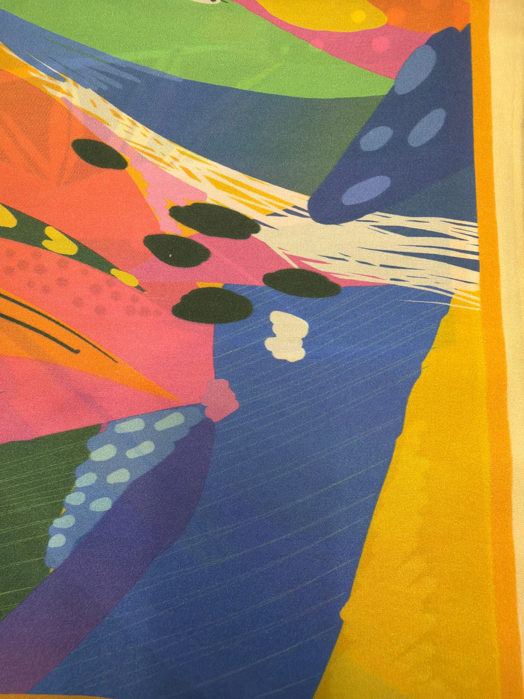 Brushstroke Print Scarf in Yellow