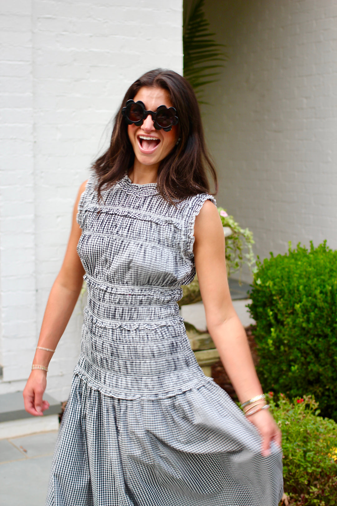 Gingham Drop Waist Dress