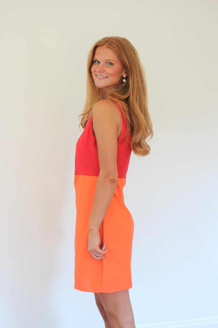 Color Block Square Neck Mini