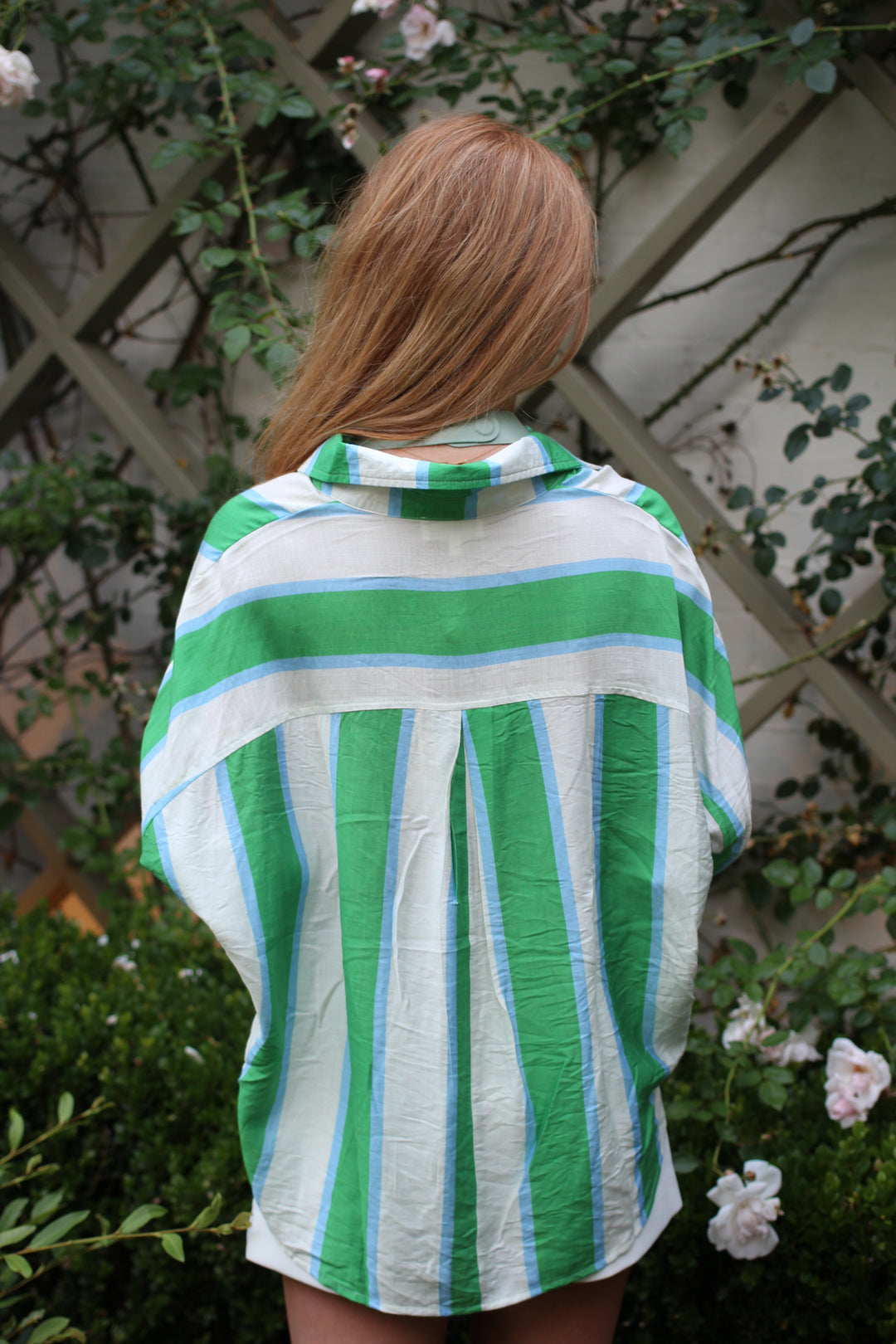 Summer Stripes Button Down Top