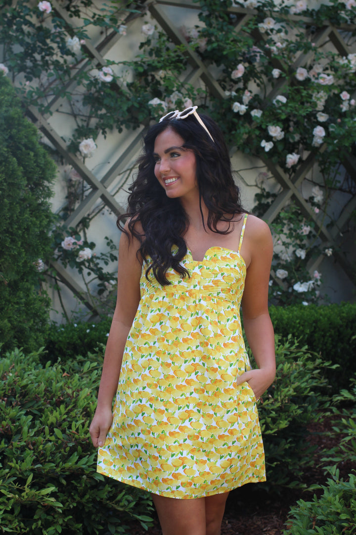 Top Stitch Floral Mini Dress