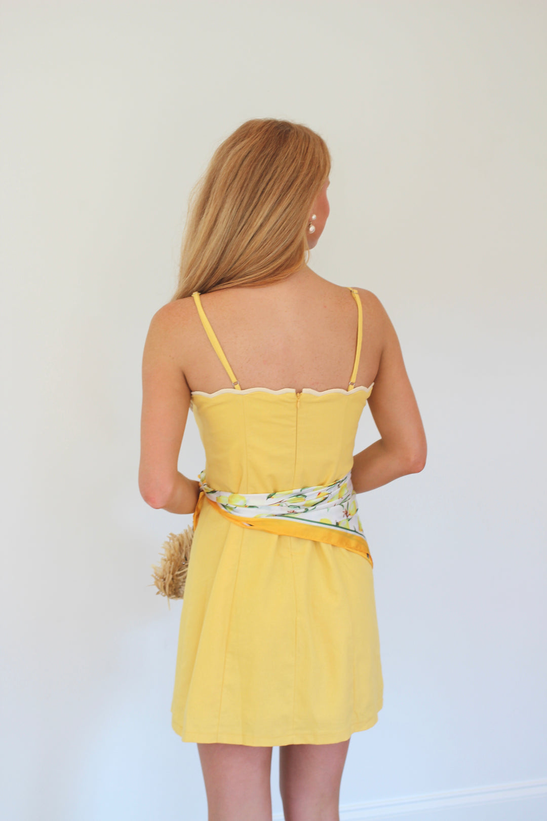 Lemon Scallop Mini Dress
