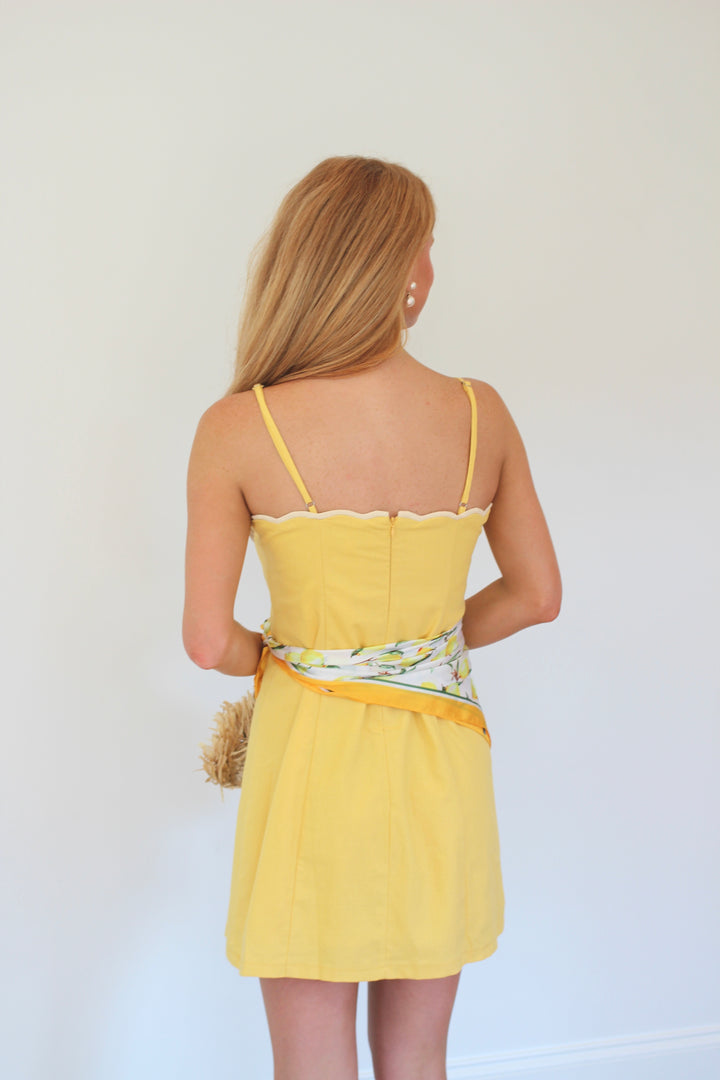 Lemon Scallop Mini Dress