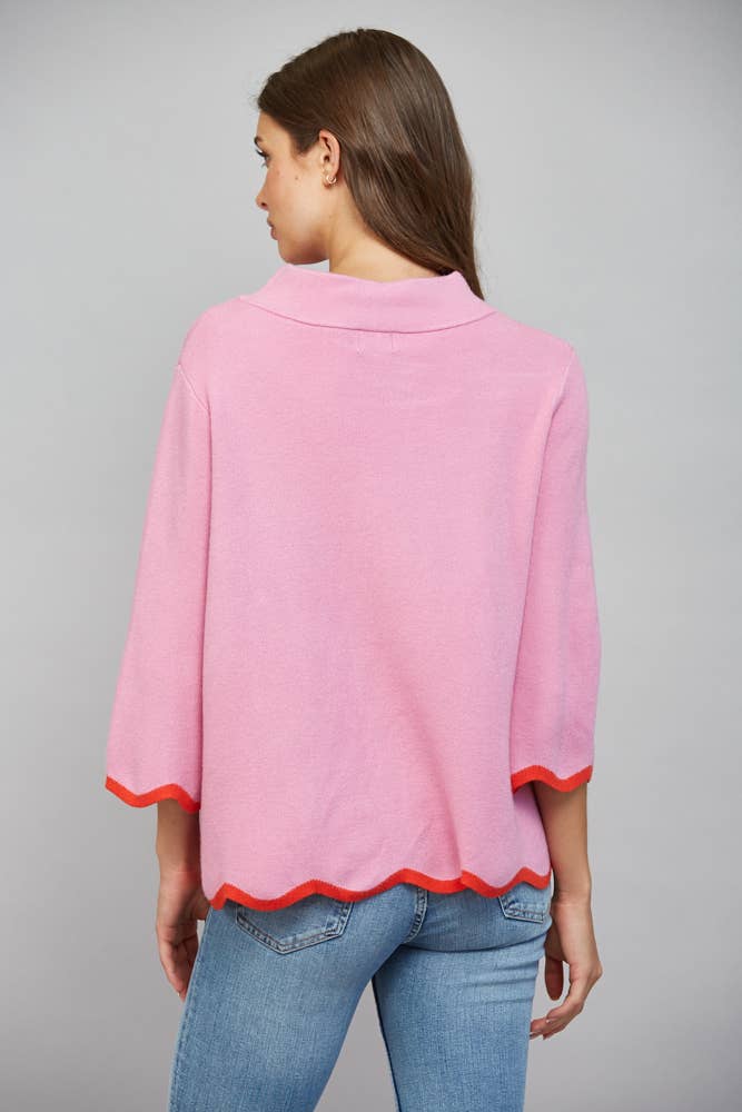 Carys Sweater in dusty orchid/tomato — view 4