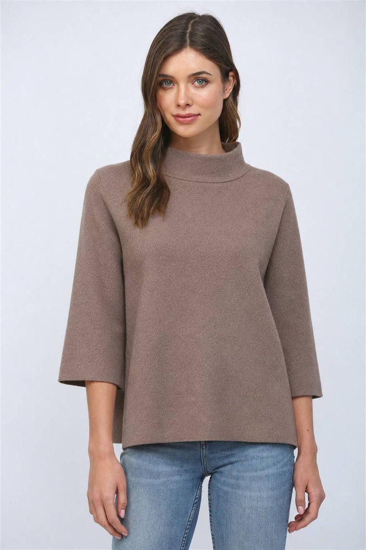 Sally Lightweight Sweater in dusty brown — view 1