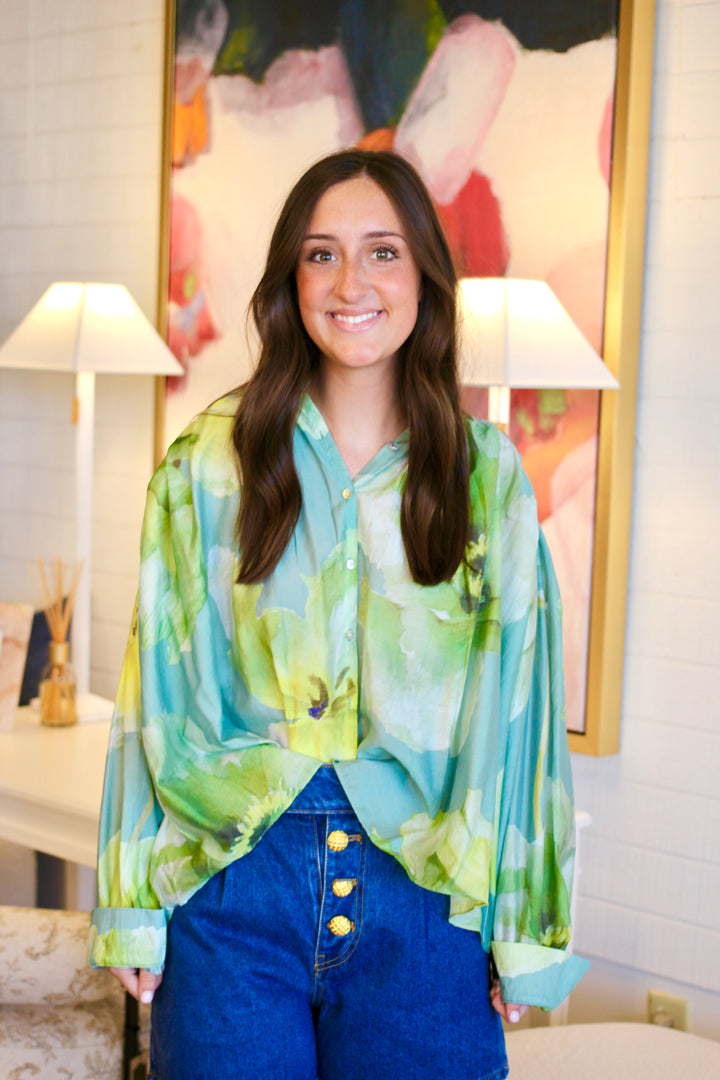 Watercolor Floral Blouse