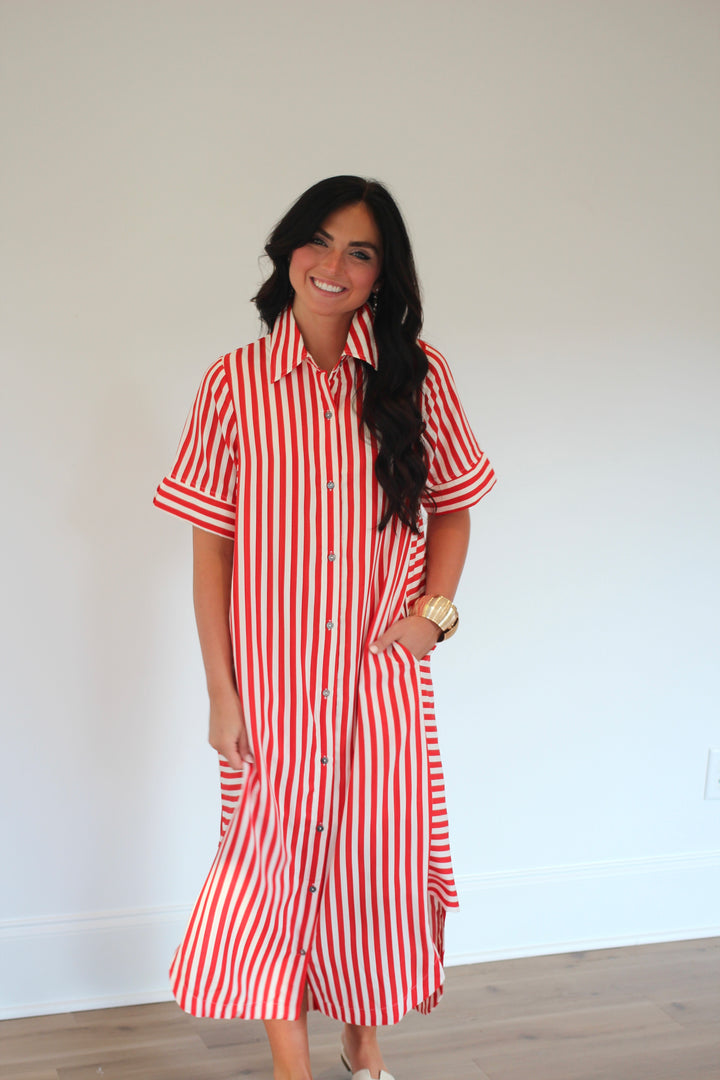 Magnolia Stripe Midi Dress