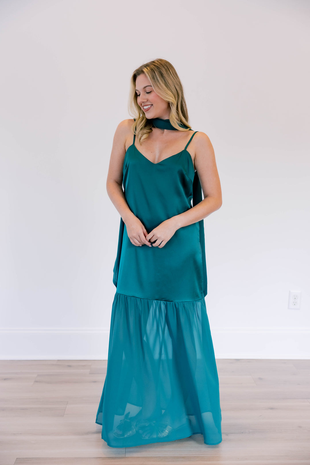 Chiffon Scarf Accent Maxi