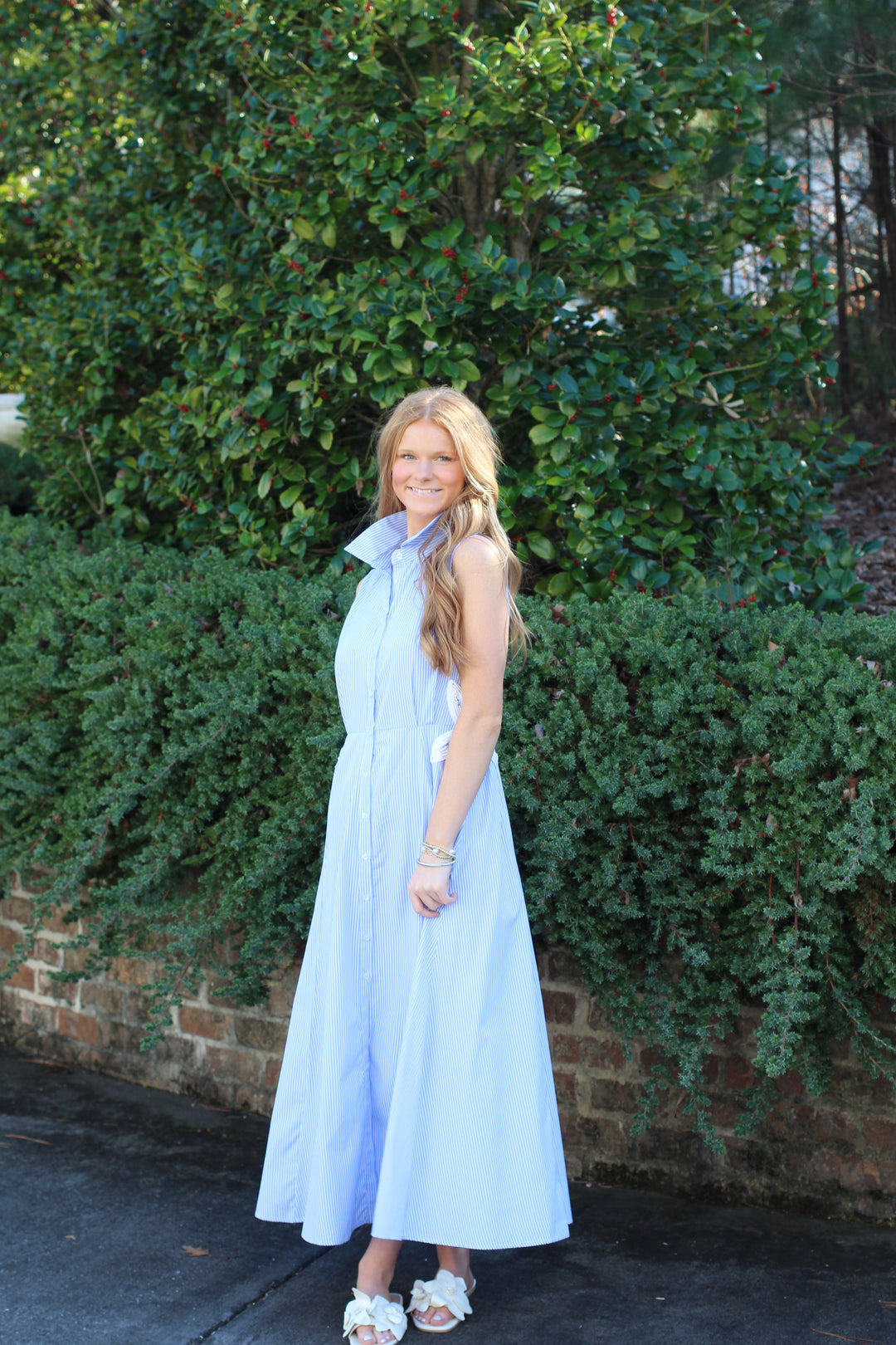 Flower Applique Midi Dress