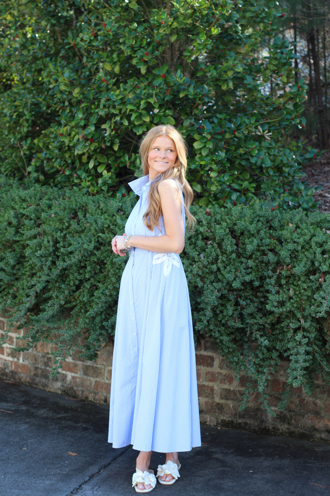 Flower Applique Midi Dress