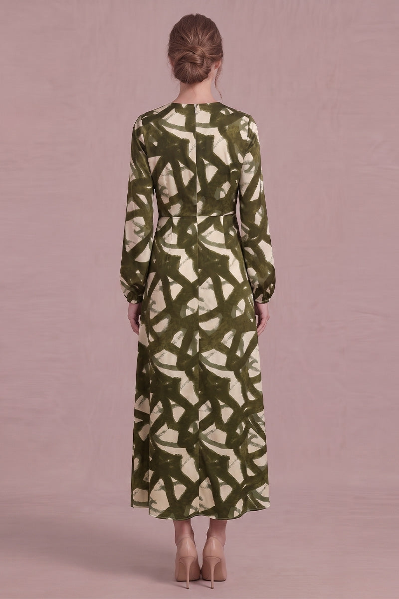 Everly Dress in Cream/Olive