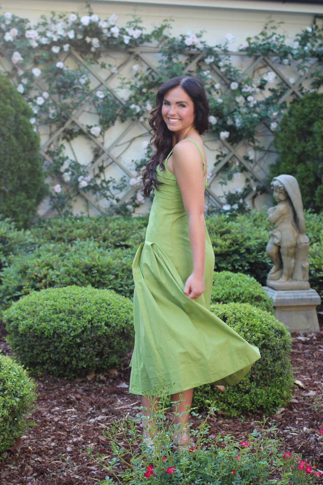 Moss Knotted Front Dress