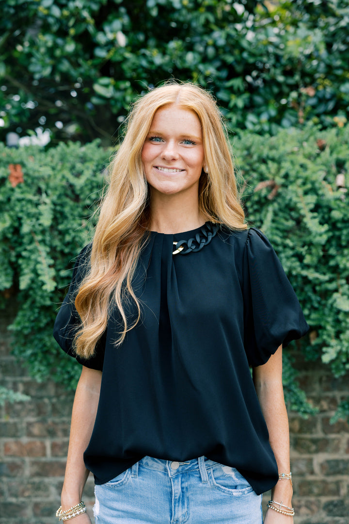 Chain-A-Fool Short Sleeve Blouse